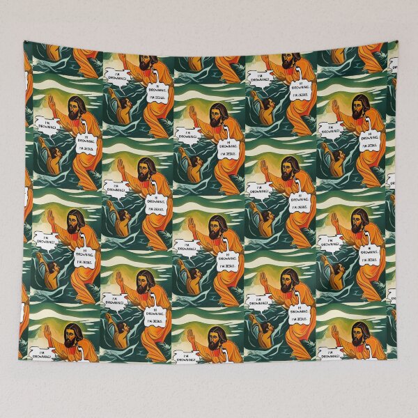 Item preview, I'm drowning! Hi I'm Jesus. (#02) designed and sold by SolidEarthArt.