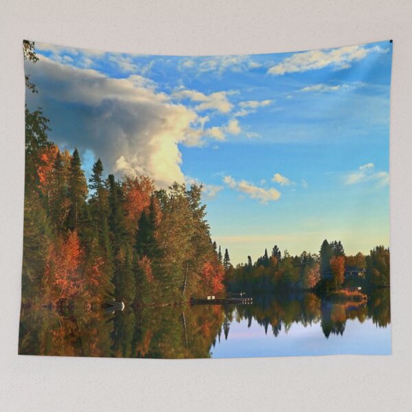 Item preview, Beautiful autumn forests view by the lakeside  designed and sold by Durgaa D.