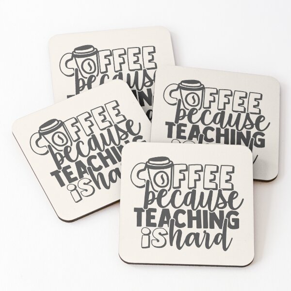 Item preview, Cute Handwritten Coffee Quote for Teachers - "Coffee - Because Teaching is Hard" designed and sold by hotsaucefactory.