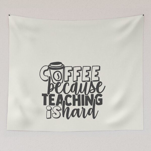 Item preview, Cute Handwritten Coffee Quote for Teachers - "Coffee - Because Teaching is Hard" designed and sold by hotsaucefactory.