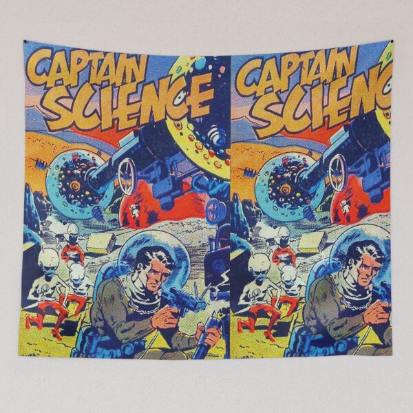 Item preview, Captain Science comic book scene | retro aesthetic  designed and sold by spinolator.