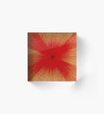 Op-art time tunnel - bloodshot red Acrylic Block