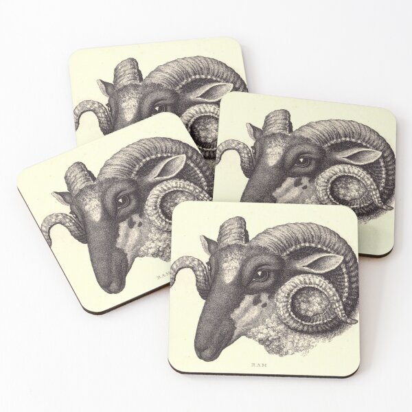 Item preview, Antique Ram's Head designed and sold by BlueSpecsStudio.