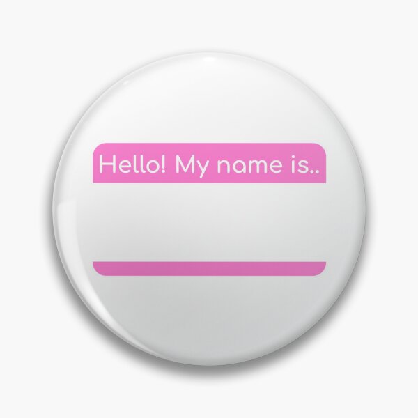 Hello! My name is.. Pink Tag Sticker for Sale by Hoo-Designs