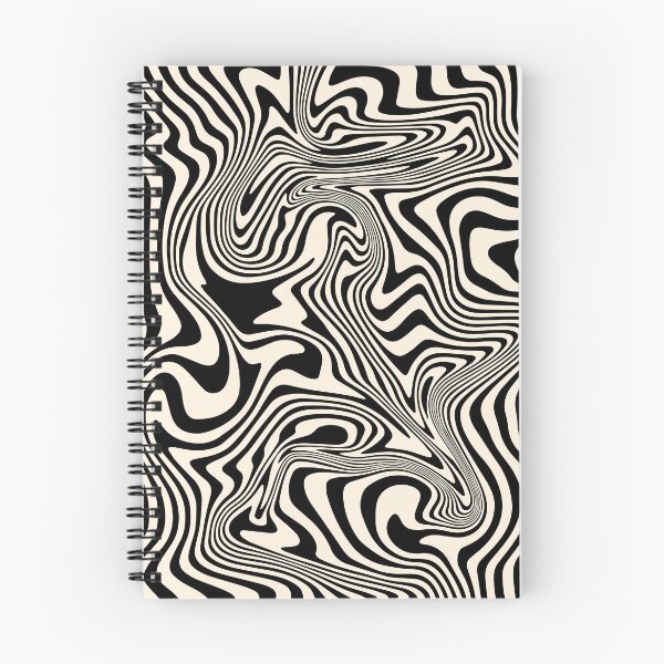 Item preview, Retro Liquid Swirl Abstract Pattern in Black and Almond Cream designed and sold by InnaPo ⭐⭐⭐⭐⭐.