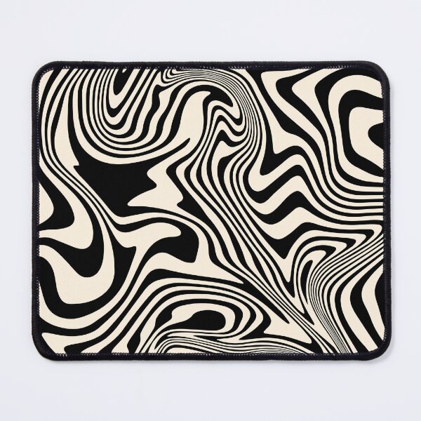 Item preview, Retro Liquid Swirl Abstract Pattern in Black and Almond Cream designed and sold by InnaPo ⭐⭐⭐⭐⭐.