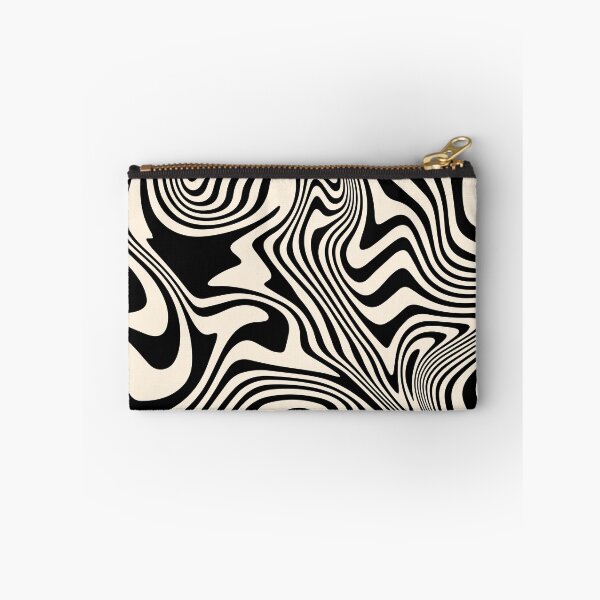 Item preview, Retro Liquid Swirl Abstract Pattern in Black and Almond Cream designed and sold by InnaPo ⭐⭐⭐⭐⭐.