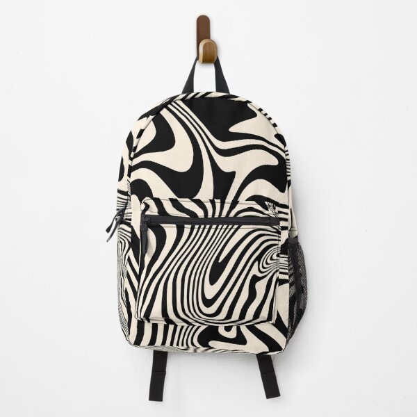 Item preview, Retro Liquid Swirl Abstract Pattern in Black and Almond Cream designed and sold by InnaPo ⭐⭐⭐⭐⭐.