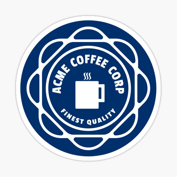 ACME Cofee Corp Standard BLUE Logo Sticker