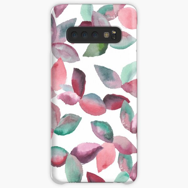 Watercolor Leaves Hand-Painted Red Green Botanical Pattern Samsung Galaxy Snap Case