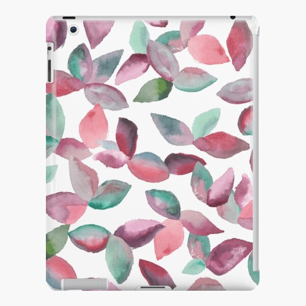 Watercolor Leaves Hand-Painted Red Green Botanical Pattern iPad Snap Case