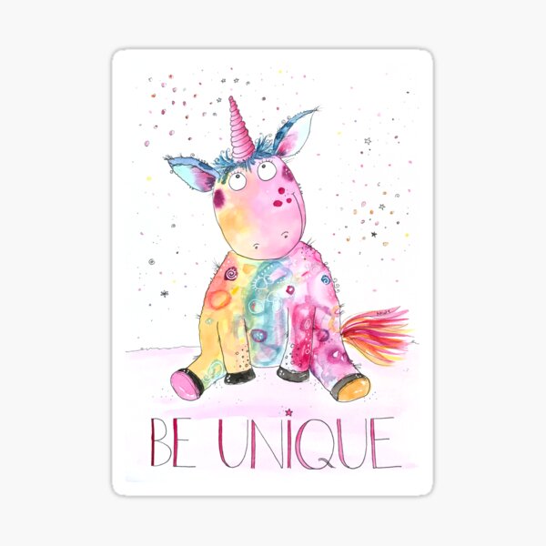 "Happy unicorn in Happy Painting style" Sticker for Sale by HappyNicola | Redbubble