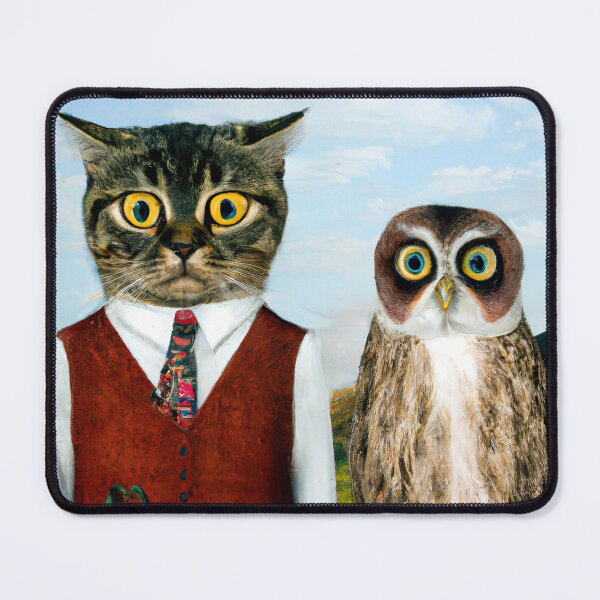 Item preview, cat and owl designed and sold by ururuty.