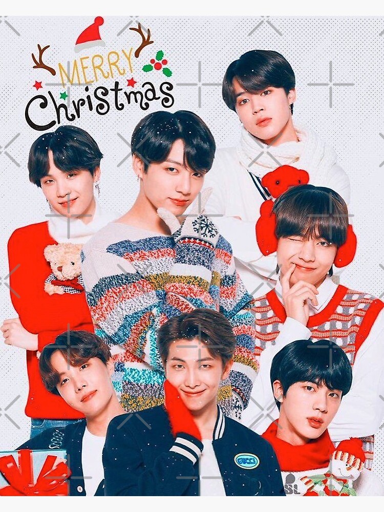 "BTS Merry Christmas XMAS KPOP tree snow korean kpop boy group