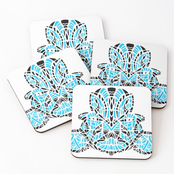 Item preview, OLMEC SHAMAN. BLUE/BLACK. WHITE BACKGROUND. designed and sold by 5hertz.