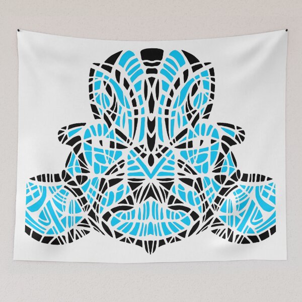 Item preview, OLMEC SHAMAN. BLUE/BLACK. WHITE BACKGROUND. designed and sold by 5hertz.
