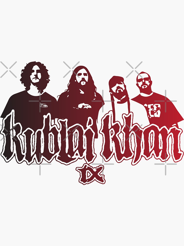 Kublai Khan TX Band Red Black Gradient Watercolor Designs Sticker For   Bg,f8f8f8 Flat,750x,075,f Pad,750x1000,f8f8f8 