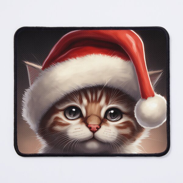 Item preview, Festive Cat Wearing a Christmas Santa Hat - Kitten Lover designed and sold by madtoyman.