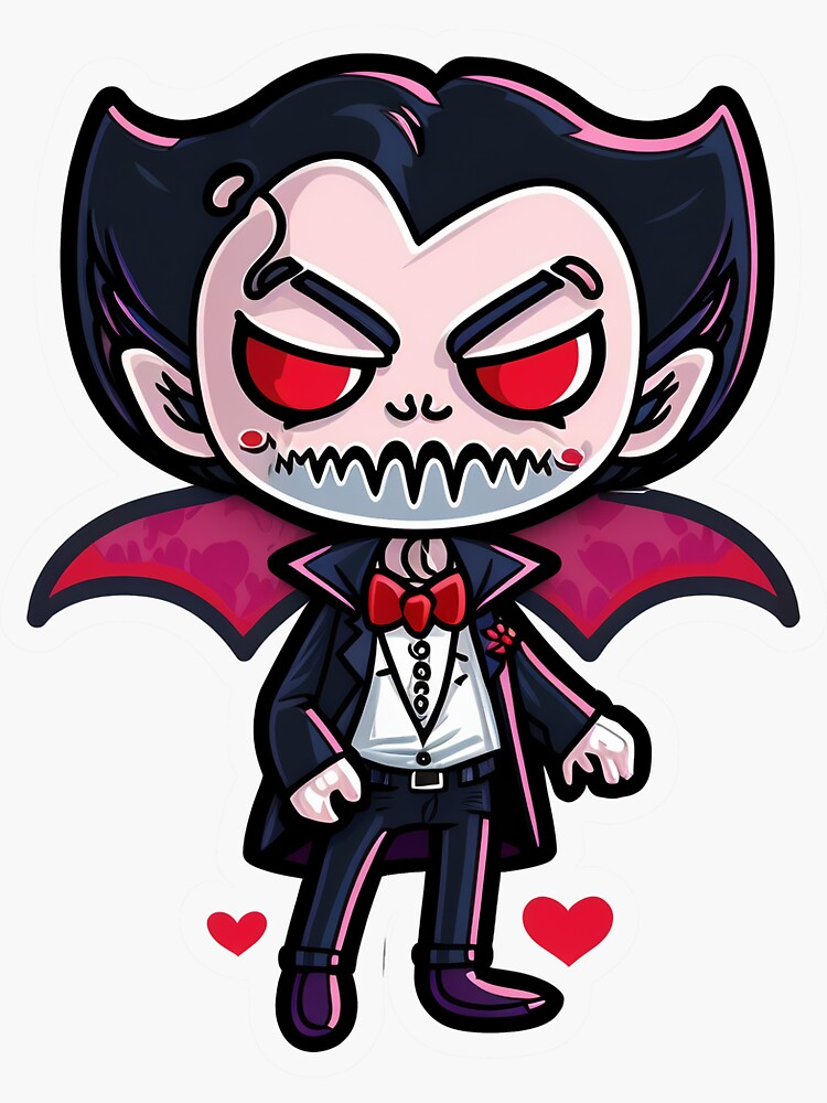 “Chibi Dracula” Sticker for Sale by flowinglobe | Redbubble