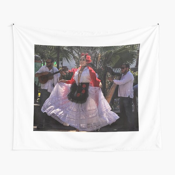 Folklorico Mexican Paper Flowers - 3 Tapestry for Sale by William E Lopez