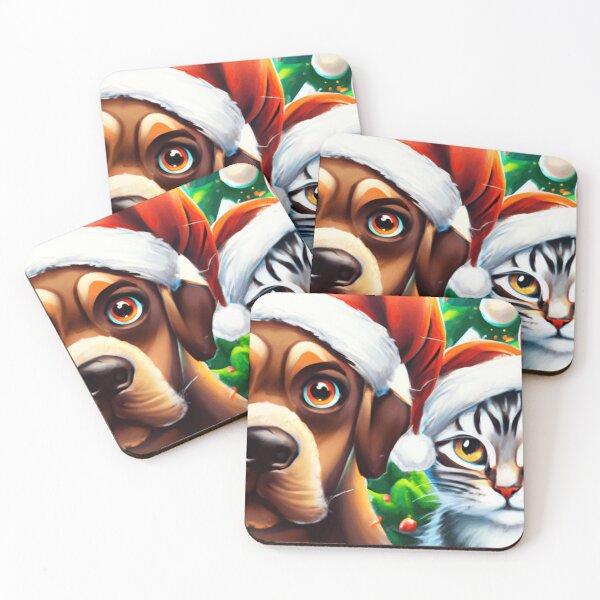 Item preview, Cutedom - Cute Cat And Dog Christmas Selfie designed and sold by RaynbowCute.