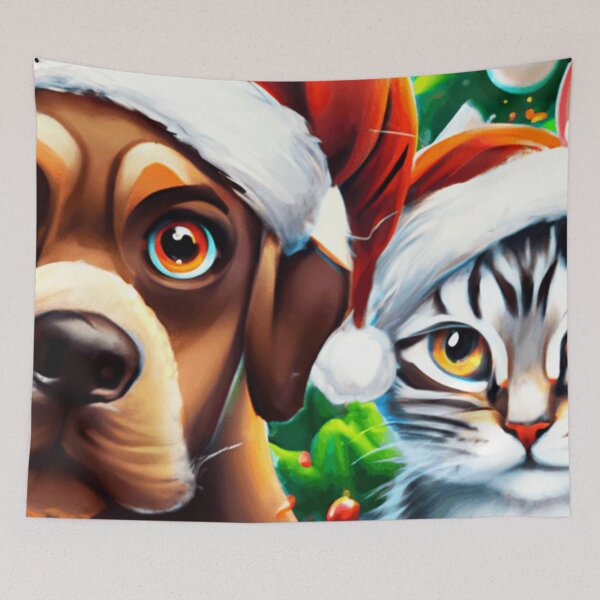 Item preview, Cutedom - Cute Cat And Dog Christmas Selfie designed and sold by RaynbowCute.