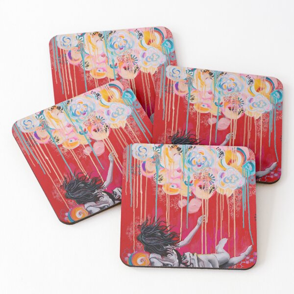 Item preview, black and white woman falling in red background designed and sold by Kelsey Nowaczynski Baker.