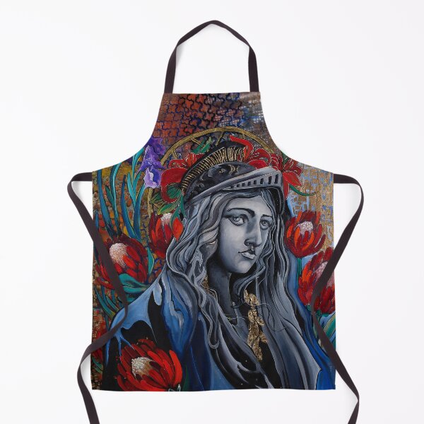 Item preview, roman goddess, Minerva surrounded by protea and stencils designed and sold by Kelsey Nowaczynski Baker.