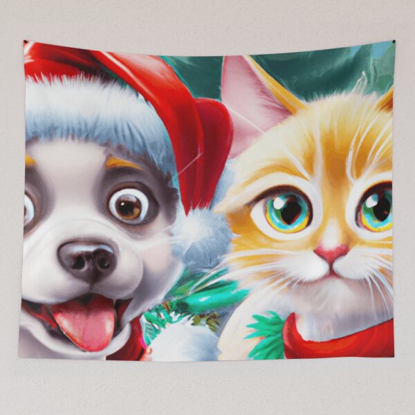 Item preview, Cutedom - Cute Cat And Dog Christmas Picture designed and sold by RaynbowCute.