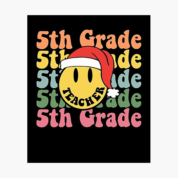 Item preview, Retro Christmas Teacher 5th Grade Santa Hat Back To School designed and sold by jasperjuan77.
