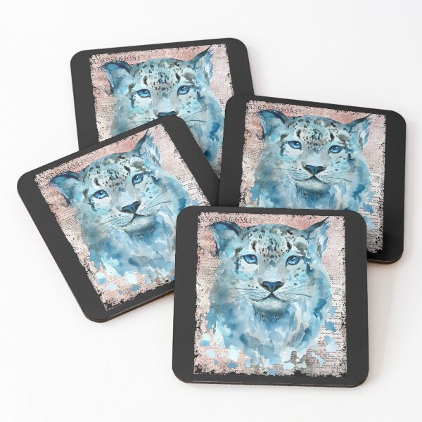 Item preview, Watercolor snow leopard art designed and sold by erozzz.
