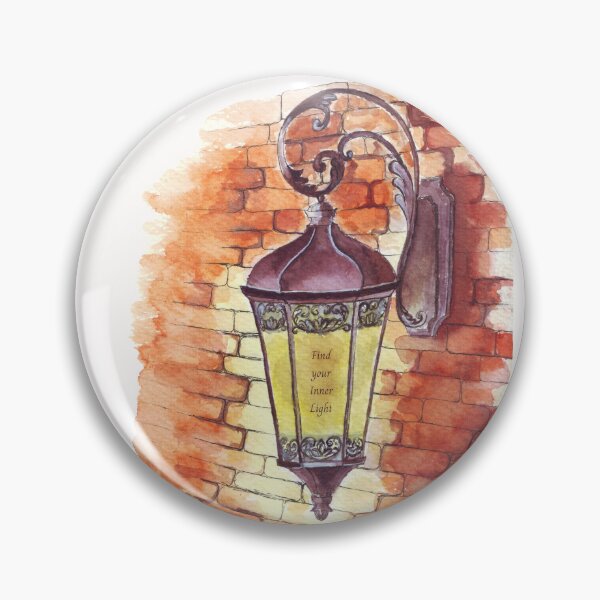 Item preview, Vintage Lantern on Red Brick Wall - Watercolor illustration designed and sold by Wolshebnaja.