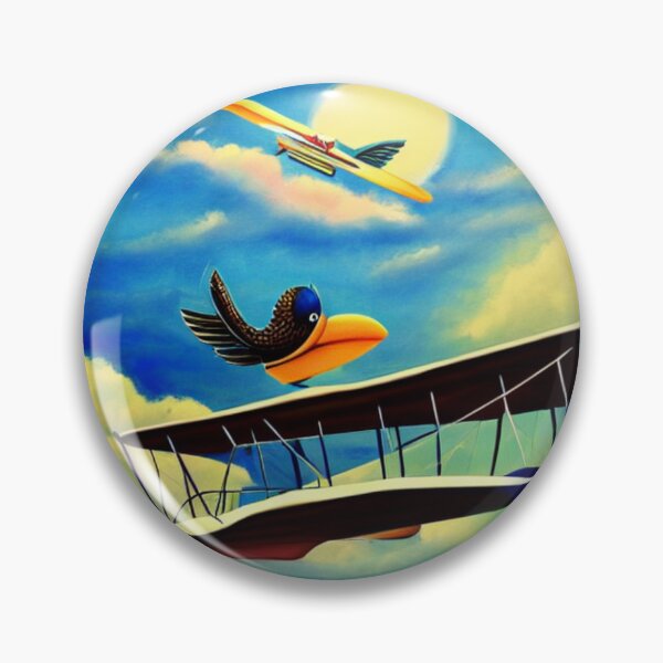 Item preview, A bird piloting the wright brothers airplane designed and sold by aeroaware.