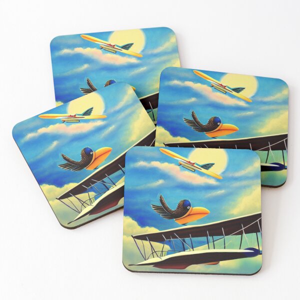 Item preview, A bird piloting the wright brothers airplane designed and sold by aeroaware.