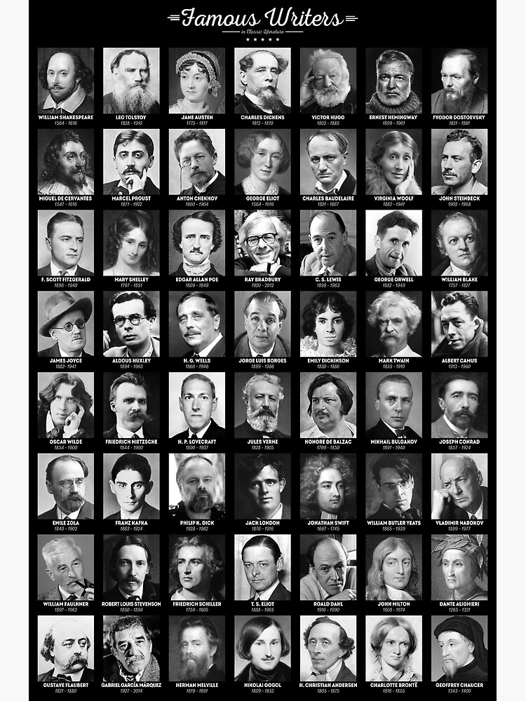 Disover Famous Writers Premium Matte Vertical Poster