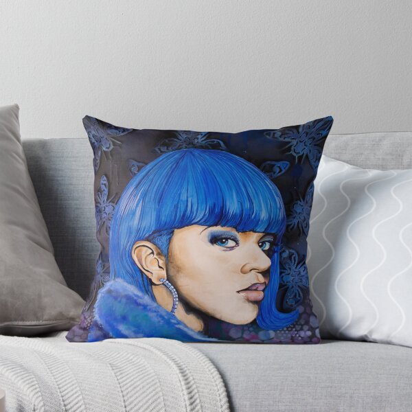 Item preview, Lil kim 90's blue portrait with bees designed and sold by Kelsey Nowaczynski Baker.