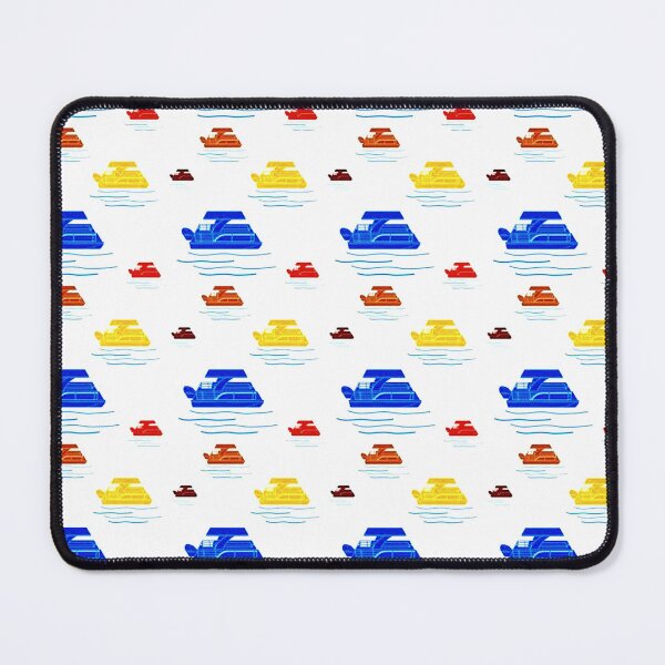 Item preview, Yellow Blue Red Brown Pontoon Boats designed and sold by ChristinasMess.