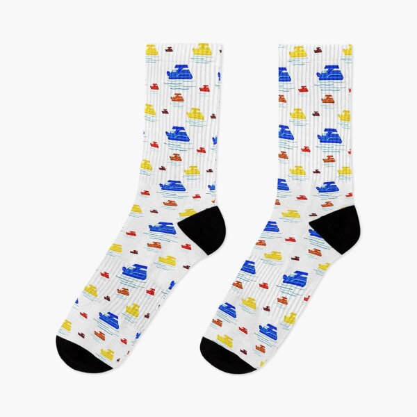 Item preview, Yellow Blue Red Brown Pontoon Boats designed and sold by ChristinasMess.