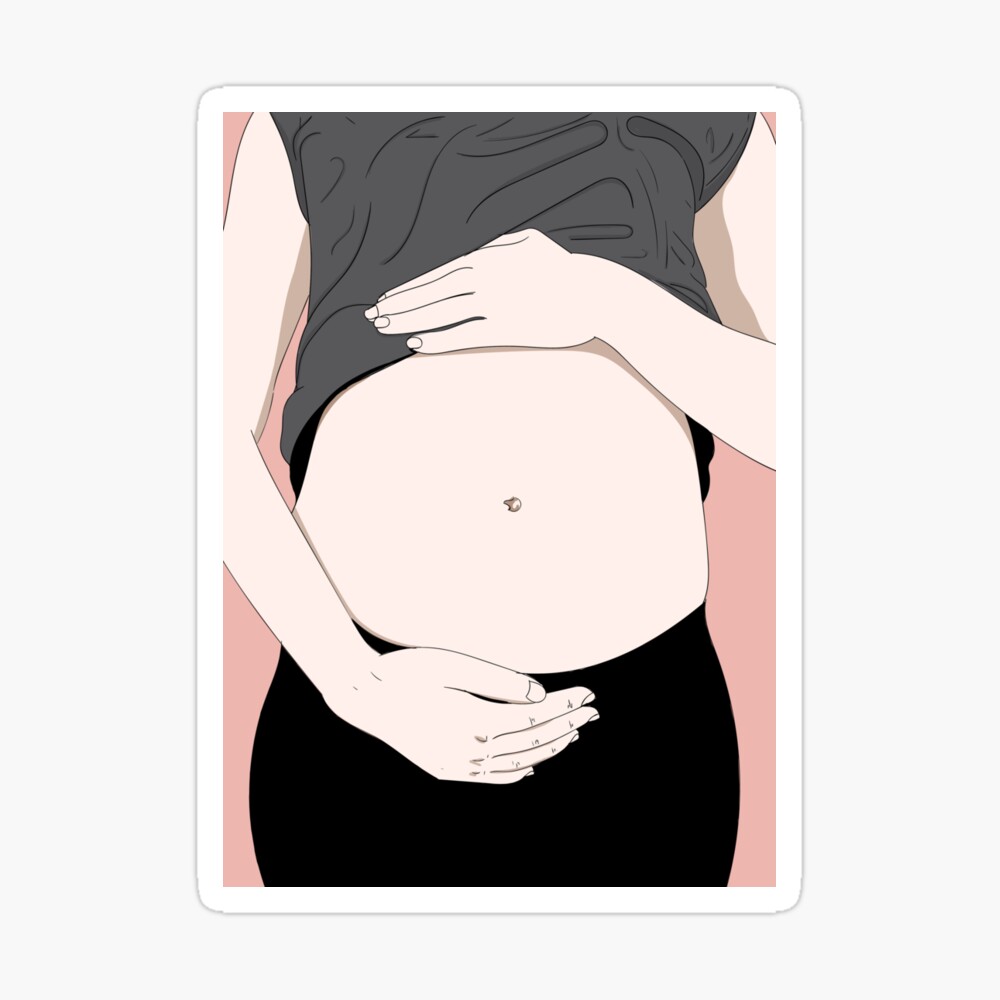 Pregnant belly Poster for Sale by Nakikej