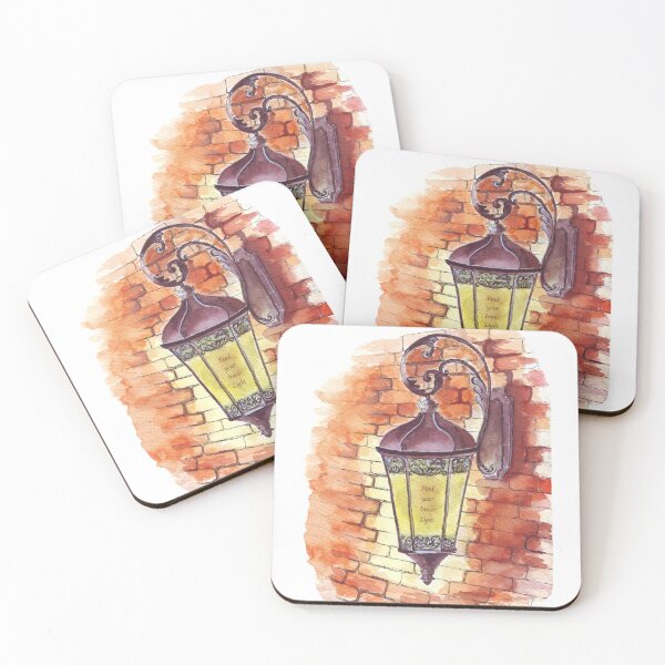 Item preview, Vintage Lantern on Red Brick Wall - Watercolor illustration designed and sold by Wolshebnaja.