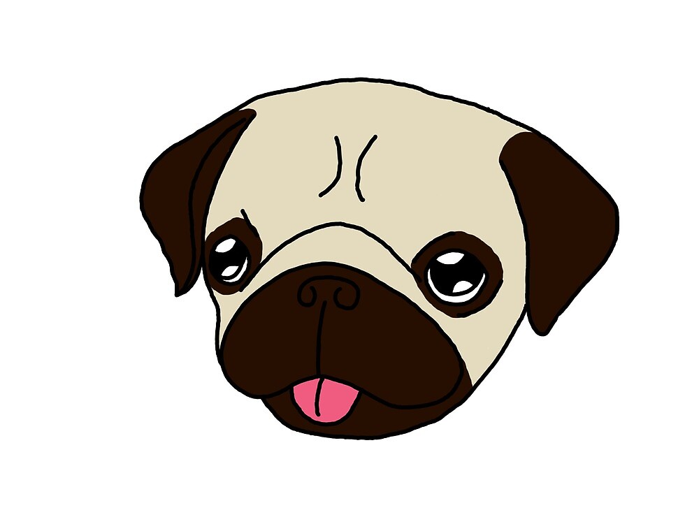 "Pug Face" by Flora Hatschbach | Redbubble