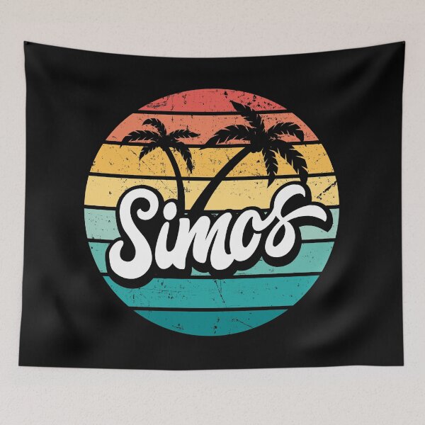 Item preview, Simos Beach, Greece retro sunset designed and sold by Pau Baz.