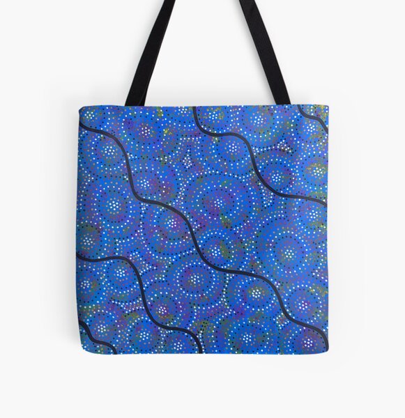 blue river and ocean All Over Print Tote Bag