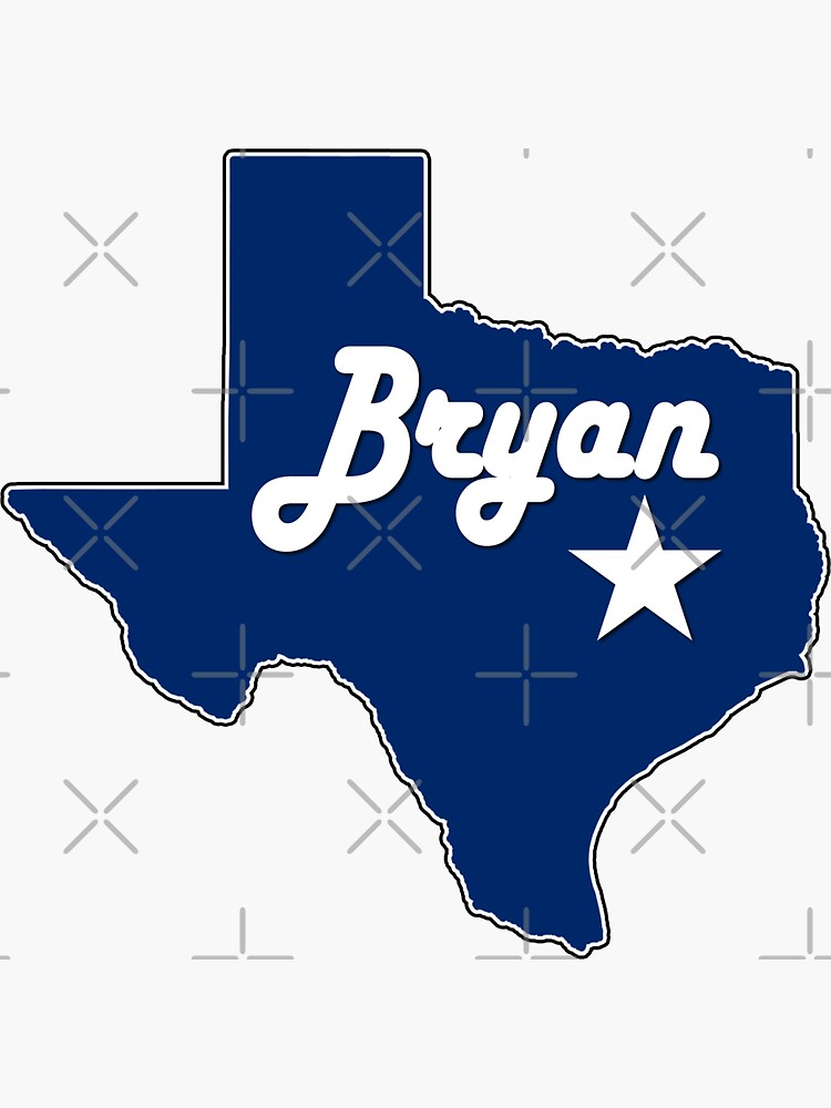 city-of-bryan-texas-lone-star-state-map-navy-blue-sticker-for-sale-by