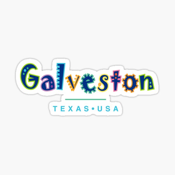 "Galveston Texas Typographic Design" Sticker for Sale by Futurebeachbum