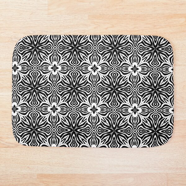 Item preview, Patrón de ilusión simétrica en blanco y negro designed and sold by patternologyy.