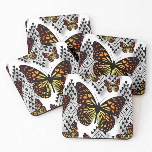 Item preview, White / Fire Color  Native Butterfly Design  designed and sold by JMWCD.
