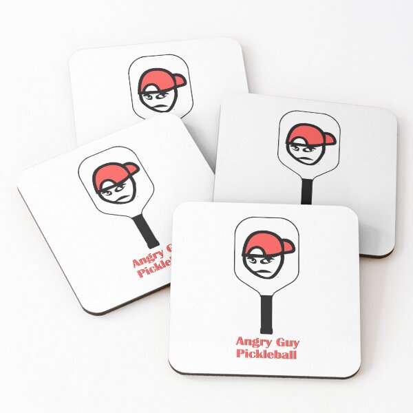 Item preview, Angry Guy Red Pickleball Paddle Design designed and sold by LifeSucx.
