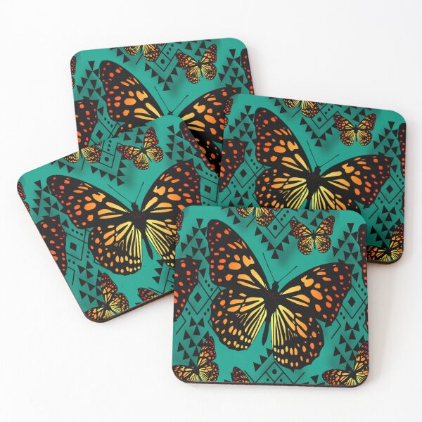 Item preview, Teal / Fire Color Native Butterfly Design  designed and sold by JMWCD.