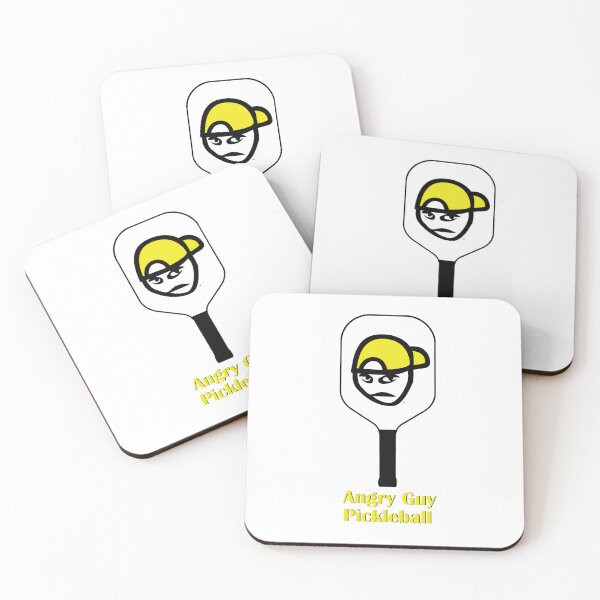 Item preview, Angry Guy Yellow Pickleball Paddle Design designed and sold by LifeSucx.